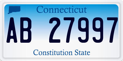 CT license plate AB27997