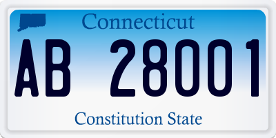 CT license plate AB28001