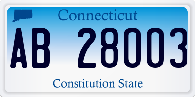 CT license plate AB28003