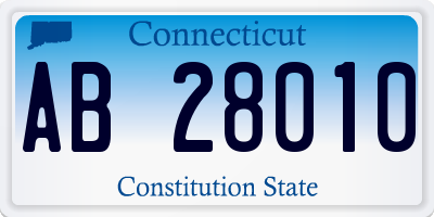 CT license plate AB28010