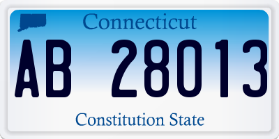 CT license plate AB28013