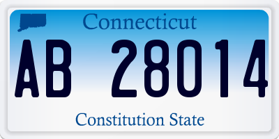 CT license plate AB28014