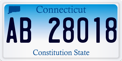 CT license plate AB28018