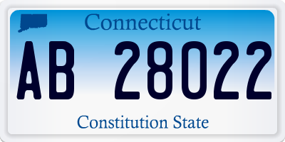 CT license plate AB28022