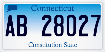 CT license plate AB28027