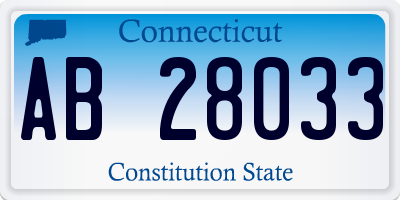 CT license plate AB28033
