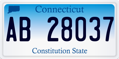 CT license plate AB28037