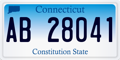 CT license plate AB28041