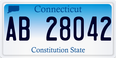 CT license plate AB28042