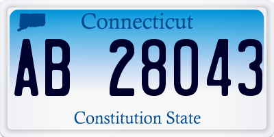 CT license plate AB28043