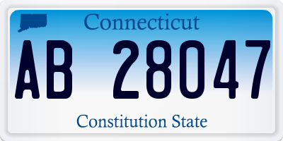 CT license plate AB28047
