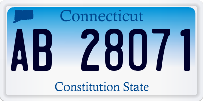 CT license plate AB28071