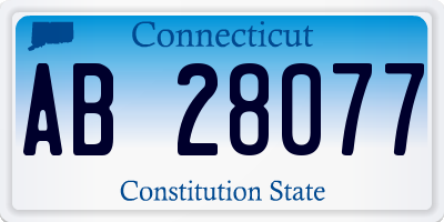 CT license plate AB28077