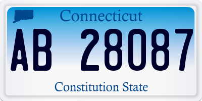 CT license plate AB28087