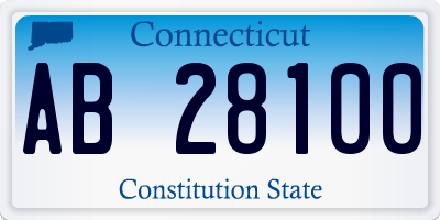 CT license plate AB28100