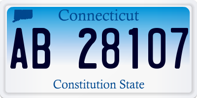 CT license plate AB28107