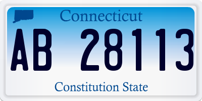 CT license plate AB28113