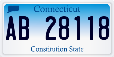 CT license plate AB28118