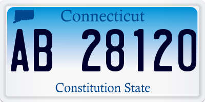 CT license plate AB28120