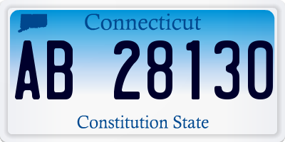 CT license plate AB28130