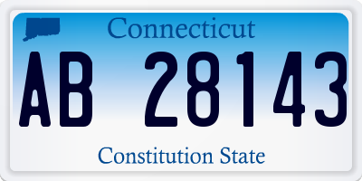 CT license plate AB28143