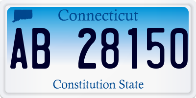 CT license plate AB28150