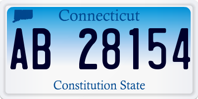 CT license plate AB28154