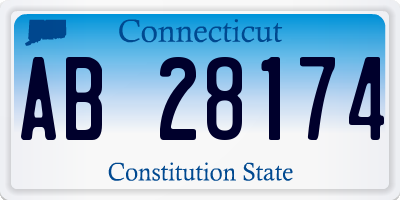 CT license plate AB28174
