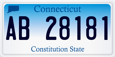 CT license plate AB28181