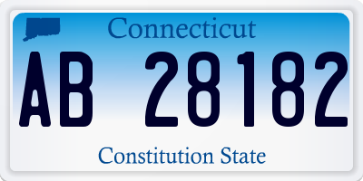 CT license plate AB28182