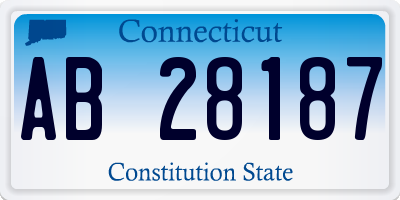 CT license plate AB28187