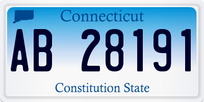 CT license plate AB28191