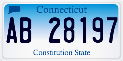CT license plate AB28197
