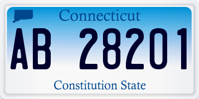 CT license plate AB28201