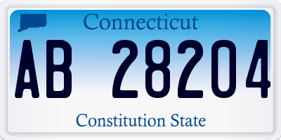 CT license plate AB28204