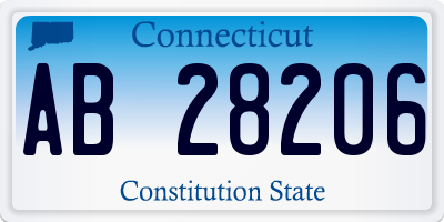 CT license plate AB28206