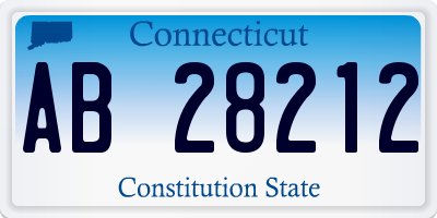 CT license plate AB28212