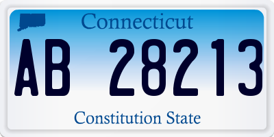 CT license plate AB28213
