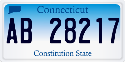 CT license plate AB28217