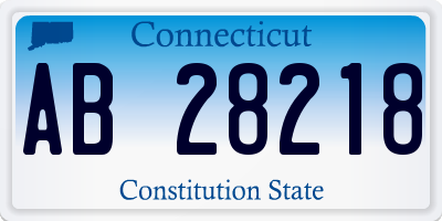 CT license plate AB28218