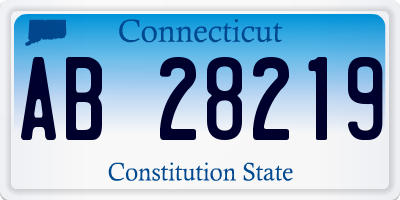 CT license plate AB28219