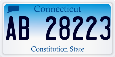 CT license plate AB28223