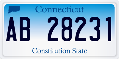 CT license plate AB28231