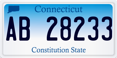 CT license plate AB28233