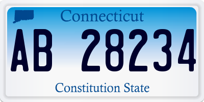 CT license plate AB28234