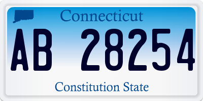 CT license plate AB28254