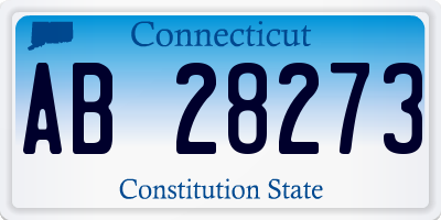 CT license plate AB28273