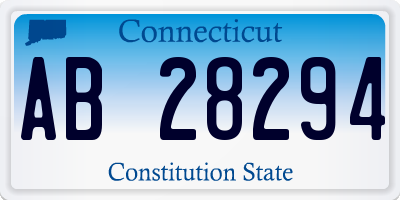 CT license plate AB28294