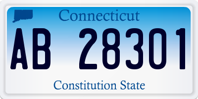 CT license plate AB28301
