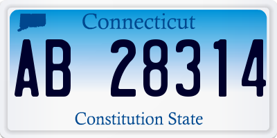 CT license plate AB28314
